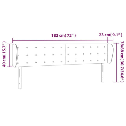 Testiera ad Orecchio Nera 183x23x78/88 cm in Velluto | homemem39