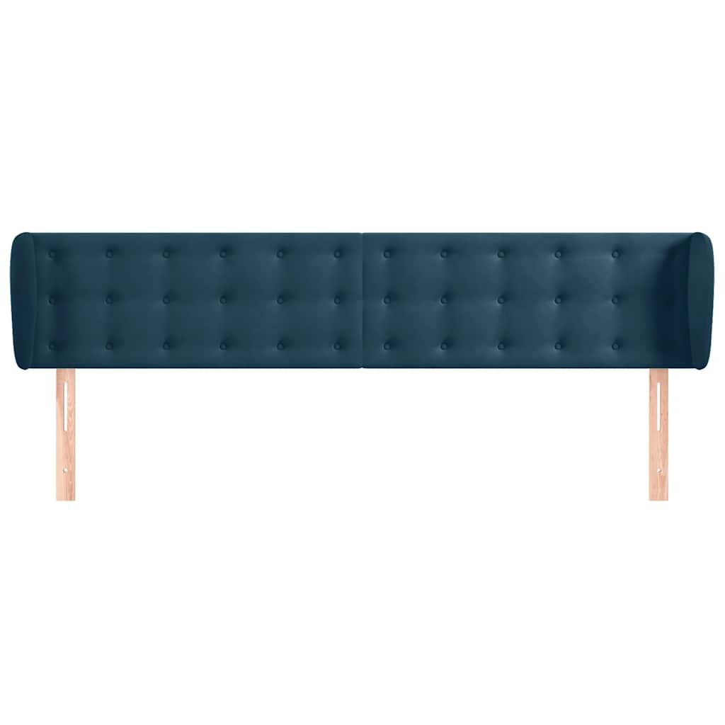Testiera ad Orecchio Blu Scuro 183x23x78/88 cm in Velluto | homemem39