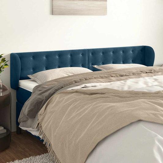 Testiera ad Orecchio Blu Scuro 183x23x78/88 cm in Velluto | homemem39