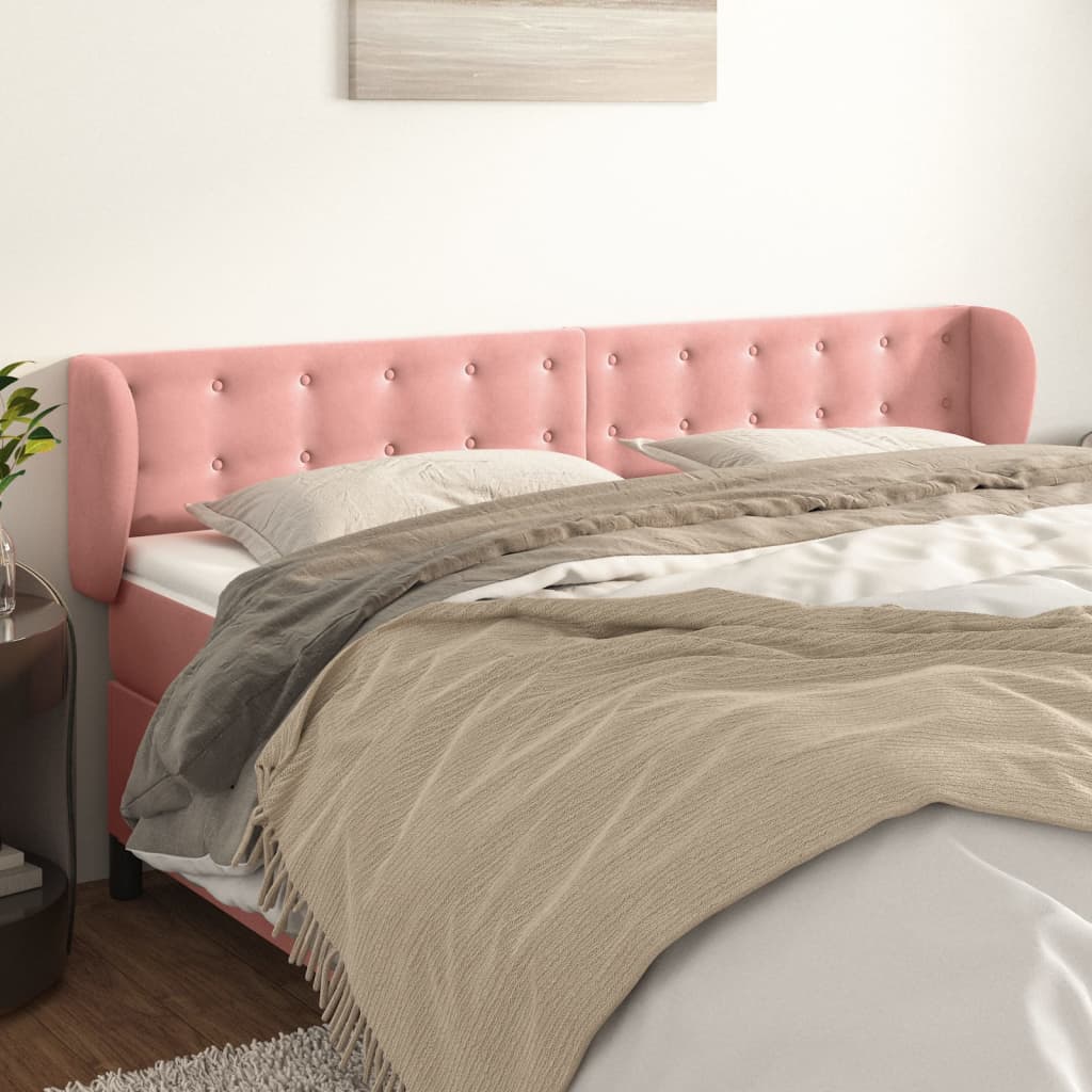 Testiera ad Orecchio Rosa 203x23x78/88 cm in Velluto | homemem39