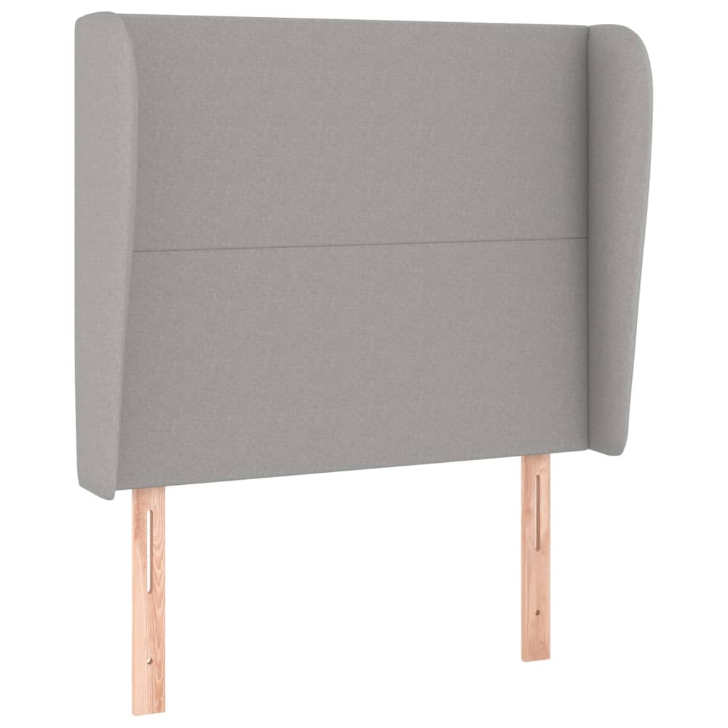 Testiera ad Orecchio Grigio Chiaro 83x23x118/128 cm in Tessuto | homemem39