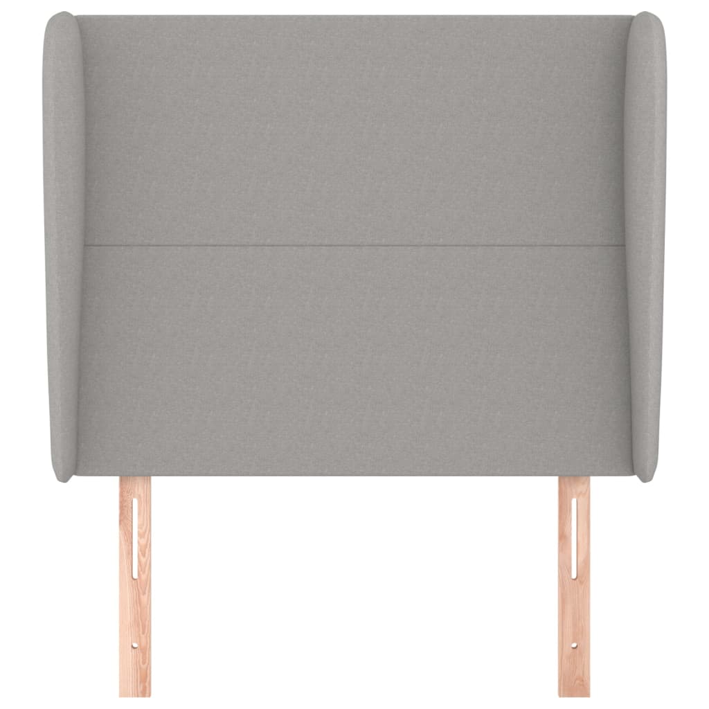 Testiera ad Orecchio Grigio Chiaro 83x23x118/128 cm in Tessuto | homemem39
