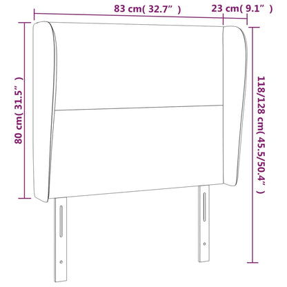 Testiera ad Orecchio Grigio Chiaro 83x23x118/128 cm in Tessuto | homemem39