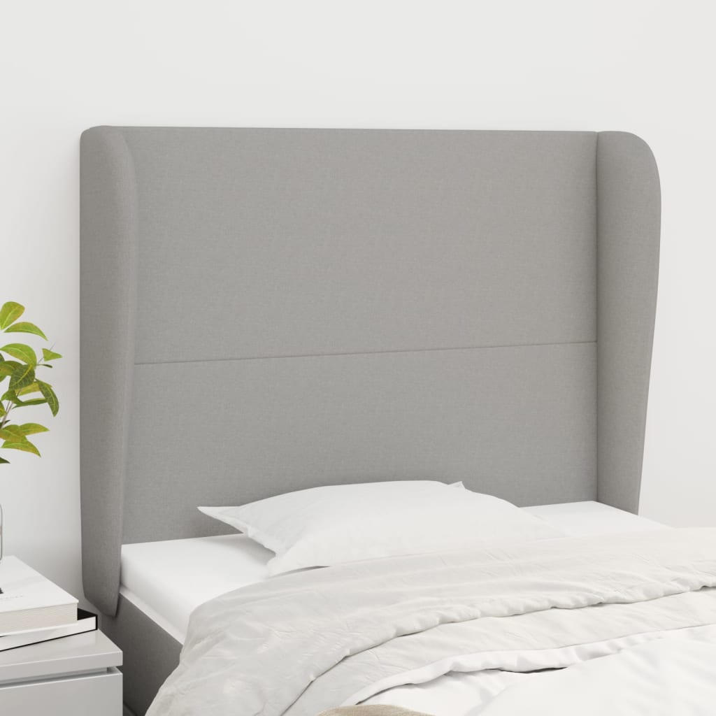Testiera ad Orecchio Grigio Chiaro 83x23x118/128 cm in Tessuto | homemem39