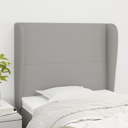 Testiera ad Orecchio Grigio Chiaro 83x23x118/128 cm in Tessuto | homemem39