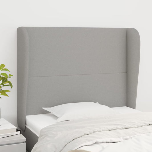 Testiera ad Orecchio Grigio Chiaro 83x23x118/128 cm in Tessuto | homemem39