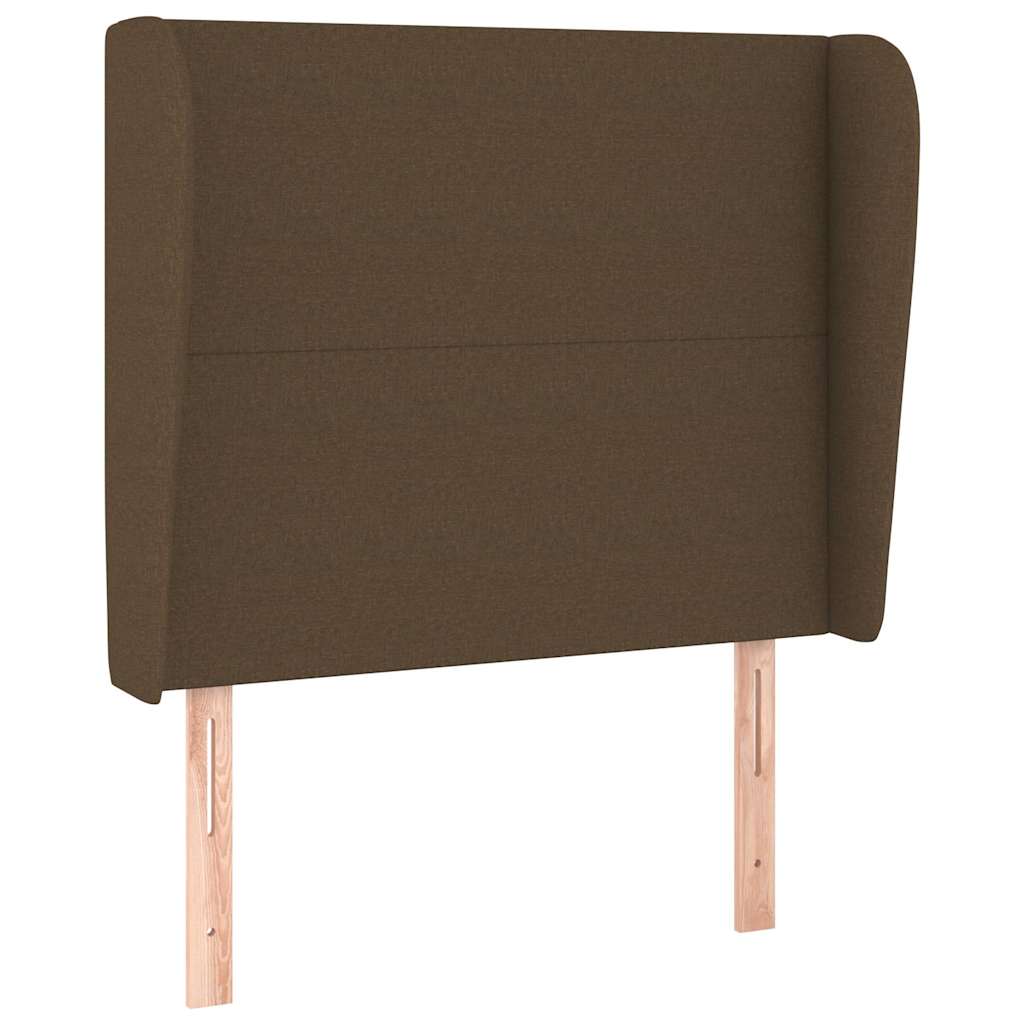 Testiera ad Orecchio Marrone Scuro 93x23x118/128 cm in Tessuto | homemem39