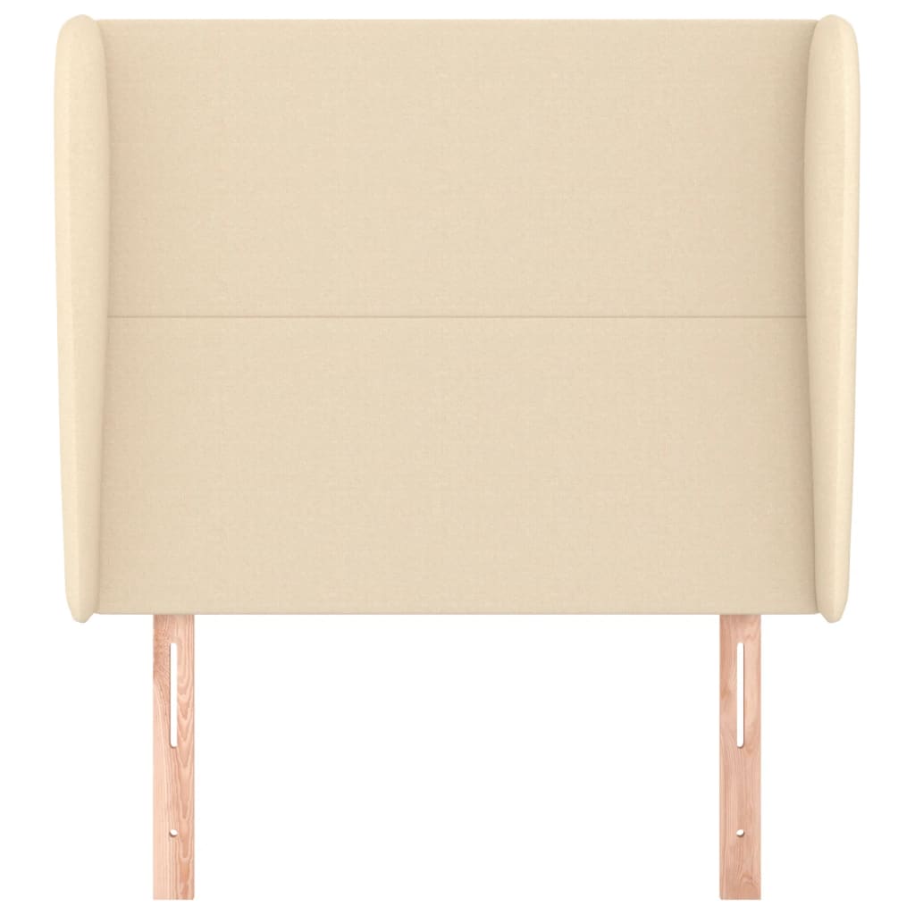 Testiera ad Orecchio Crema 93x23x118/128 cm in Tessuto - homemem39