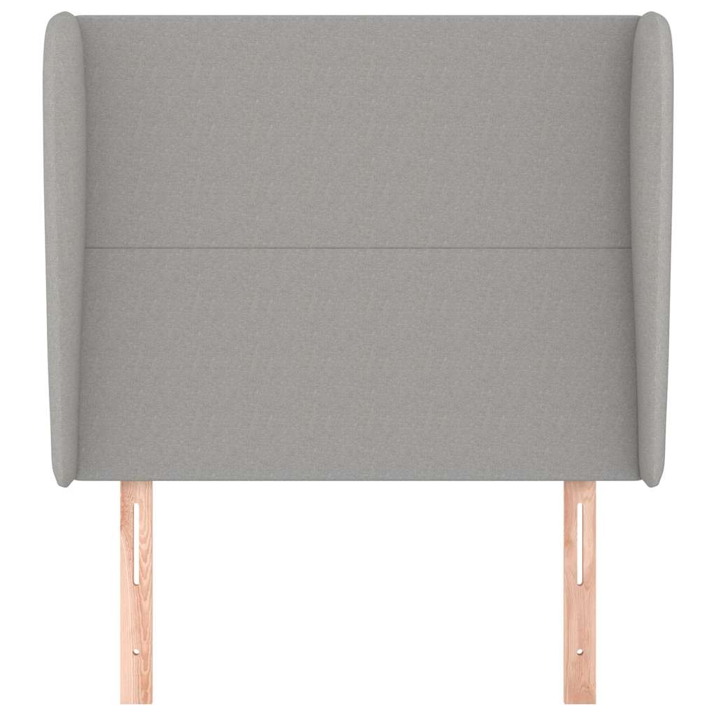 Testiera ad Orecchio Grigio Chiaro 103x23x118/128 cm in Tessuto