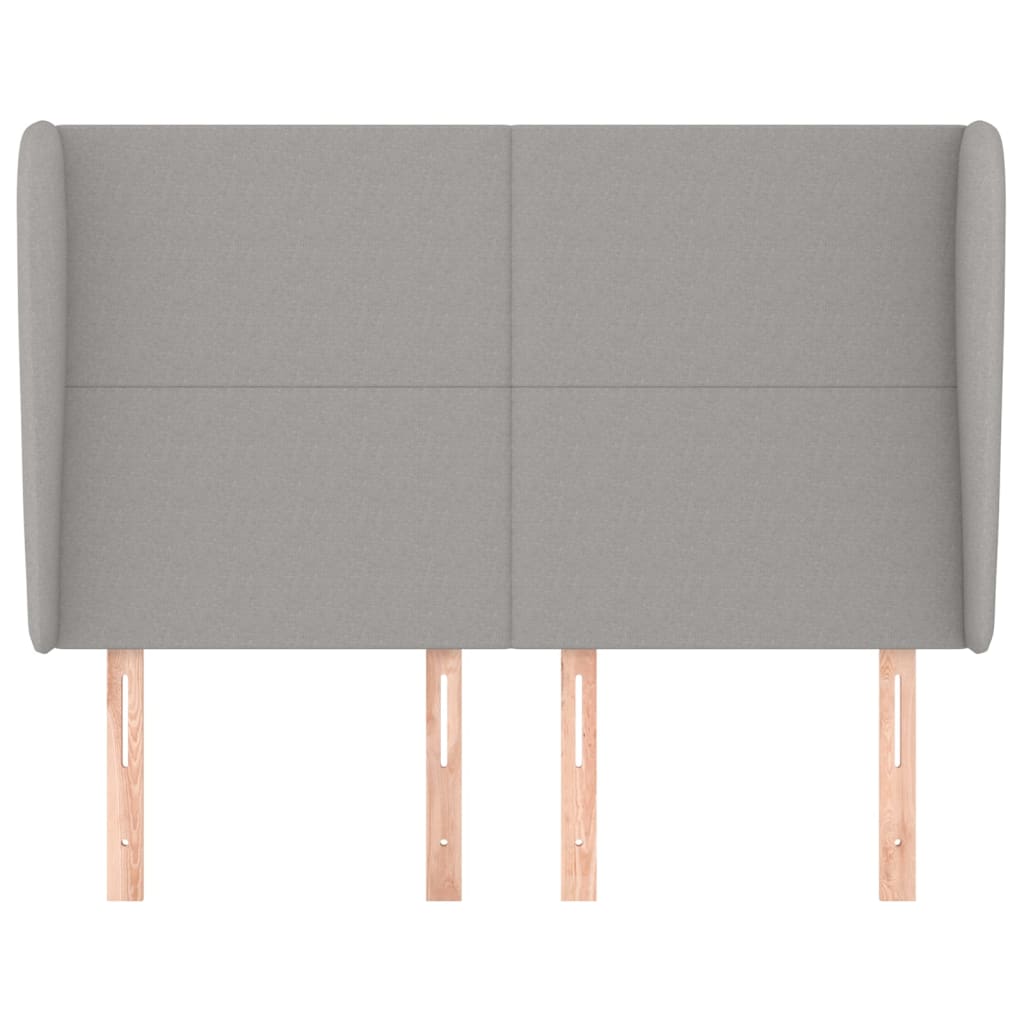 Testiera ad Orecchio Grigio Chiaro 147x23x118/128 cm in Tessuto - homemem39