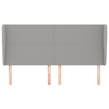 Testiera ad Orecchio Grigio Chiaro 163x23x118/128 cm in Tessuto - homemem39