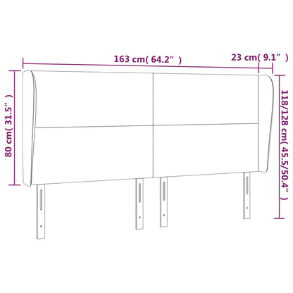 Testiera ad Orecchio Tortora 163x23x118/128 cm in Tessuto | homemem39