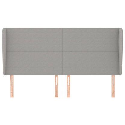 Testiera ad Orecchio Grigio Chiaro 183x23x118/128 cm in Tessuto - homemem39