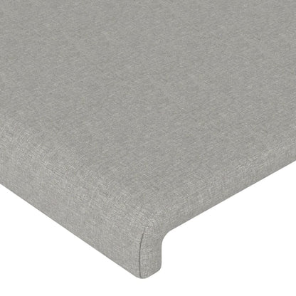 Testiera ad Orecchio Grigio Chiaro 183x23x118/128 cm in Tessuto - homemem39