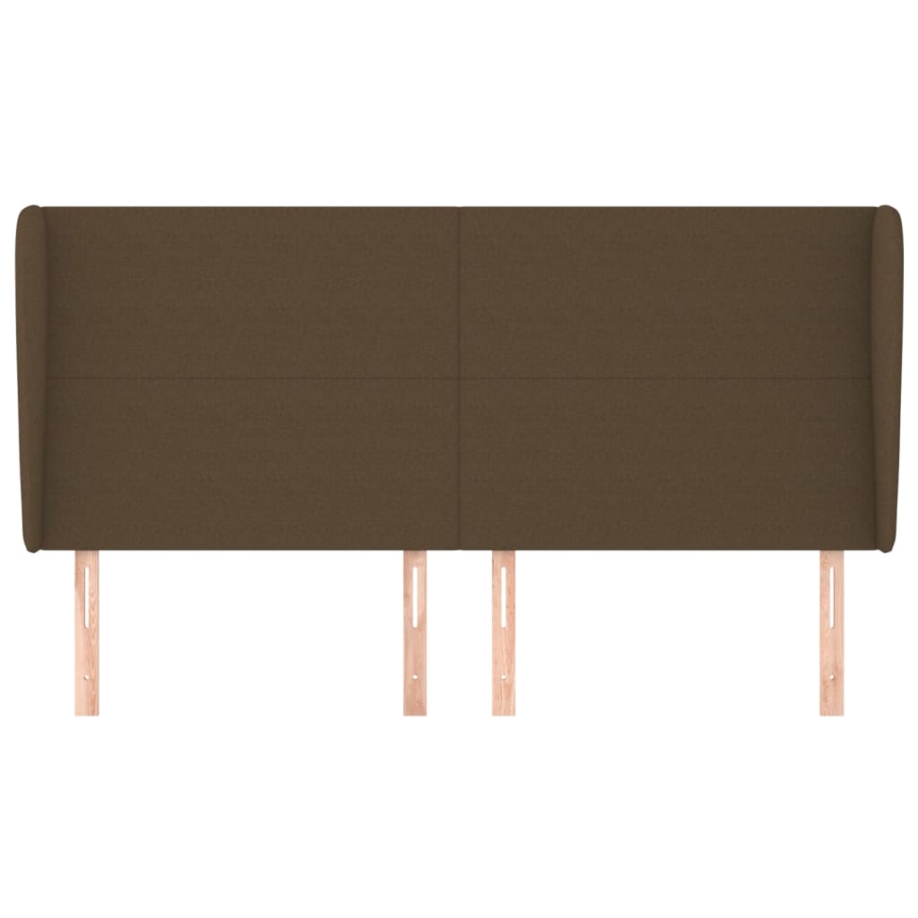 Testiera ad Orecchio Marrone Scuro 183x23x118/128 cm in Tessuto | homemem39