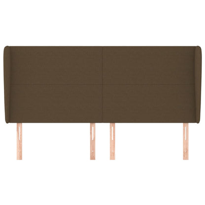 Testiera ad Orecchio Marrone Scuro 183x23x118/128 cm in Tessuto | homemem39