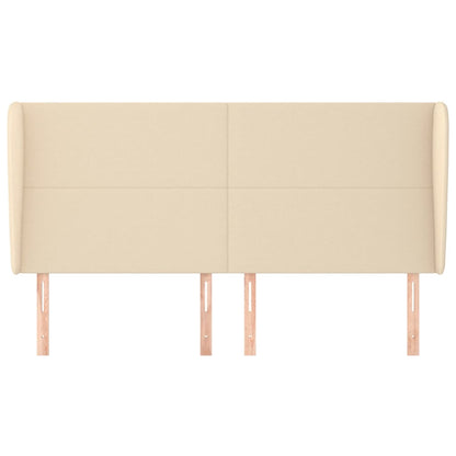 Testiera ad Orecchio Crema 183x23x118/128 cm in Tessuto - homemem39