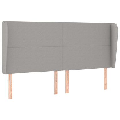 Testiera ad Orecchio Grigio Chiaro 203x23x118/128 cm in Tessuto