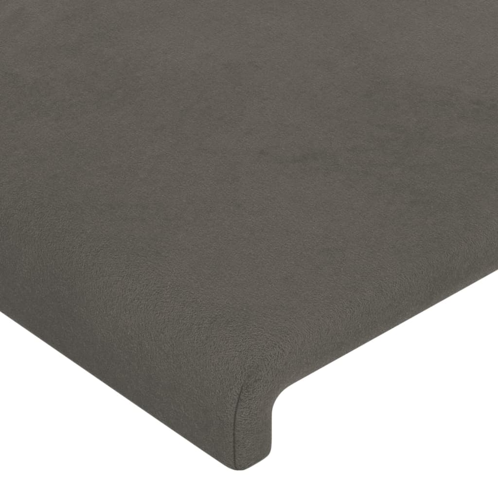 Testiera ad Orecchio Grigio Scuro 83x23x118/128 cm in Velluto - homemem39