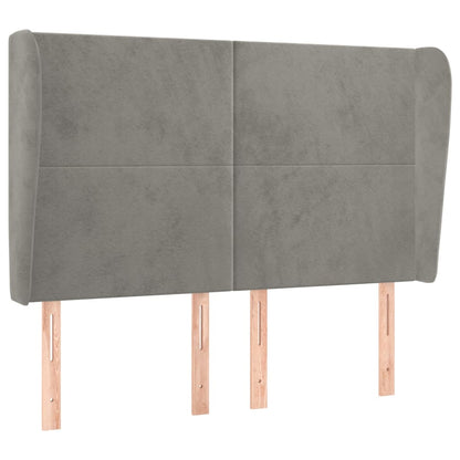 Testiera ad Orecchio Grigio Chiaro 147x23x118/128 cm in Velluto - homemem39