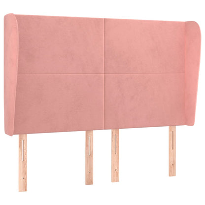 Testiera ad Orecchio Rosa 147x23x118/128 cm in Velluto - homemem39