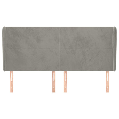 Testiera ad Orecchio Grigio Chiaro 163x23x118/128 cm in Velluto - homemem39