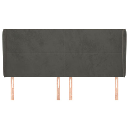 Testiera ad Orecchio GrigioScuro 163x23x118/128cm in Velluto | homemem39