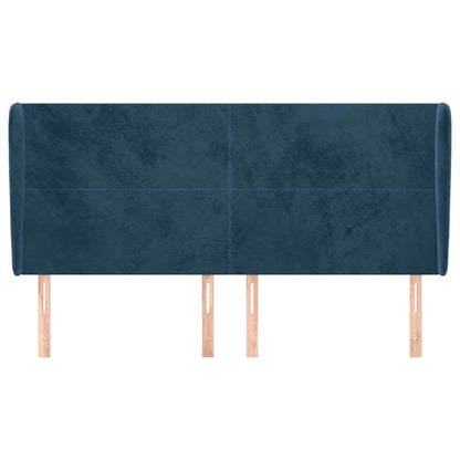 Testiera ad Orecchio Blu Scuro 163x23x118/128 cm in Velluto | homemem39