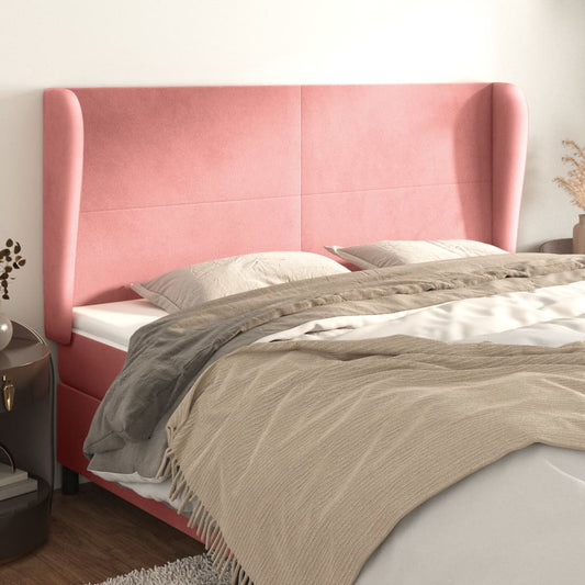 Testiera ad Orecchio Rosa 163x23x118/128 cm in Velluto | homemem39