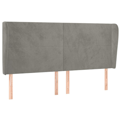 Testiera ad Orecchio Grigio Chiaro 183x23x118/128 cm in Velluto | homemem39