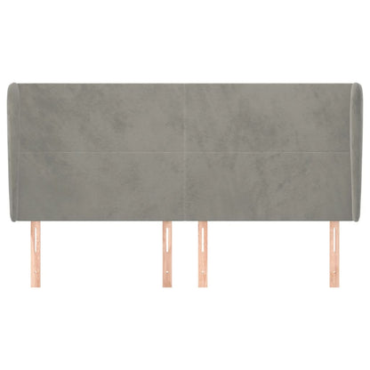 Testiera ad Orecchio Grigio Chiaro 183x23x118/128 cm in Velluto | homemem39