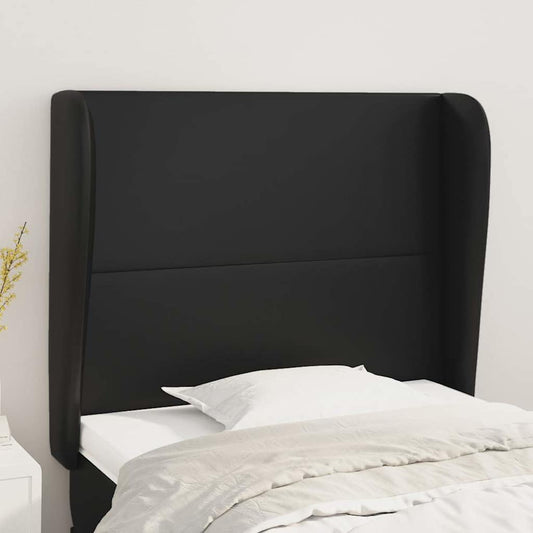 Testiera ad Orecchio Nera 83x23x118/128 cm in Similpelle | homemem39