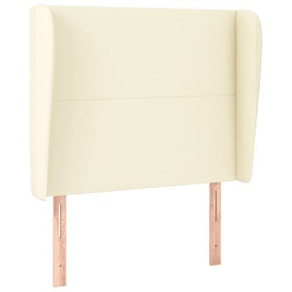 Testiera ad Orecchio Crema 93x23x118/128 cm in Similpelle