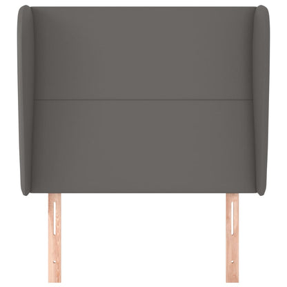 Testiera ad Orecchio Grigio Scuro 93x23x118/128cm in Similpelle - homemem39