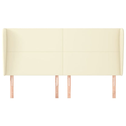 Testiera ad Orecchio Crema 163x23x118/128 cm in Similpelle