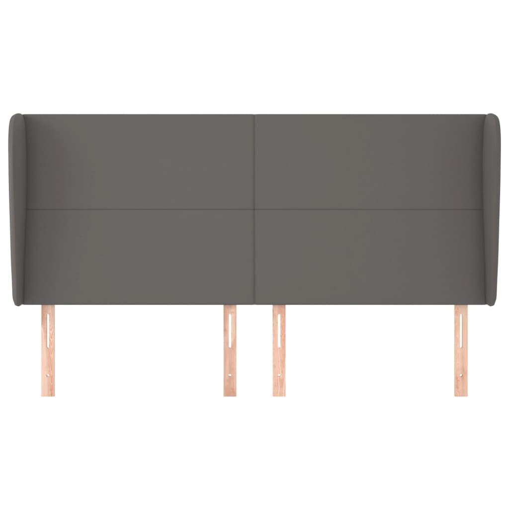 Testiera ad Orecchio Grigio 163x23x118/128cm in Similpelle - homemem39