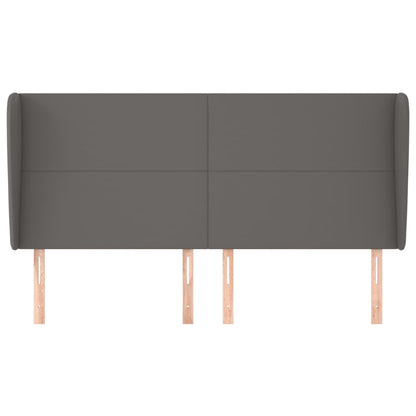 Testiera ad Orecchio Grigio 183x23x118/128cm in Similpelle - homemem39