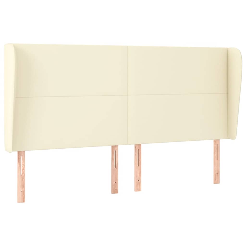 Testiera ad Orecchio Crema 203x23x118/128 cm in Similpelle | homemem39