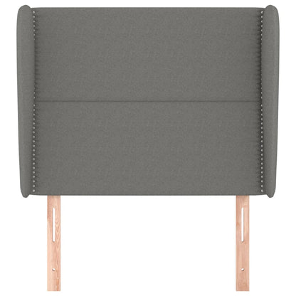 Testiera ad Orecchio Grigio Scuro 83x23x118/128 cm in Tessuto - homemem39