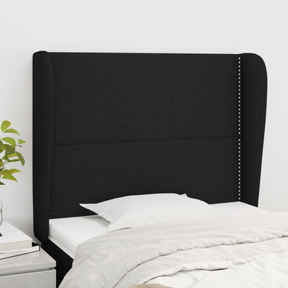 Testiera ad Orecchio Nera 83x23x118/128 cm in Tessuto | homemem39