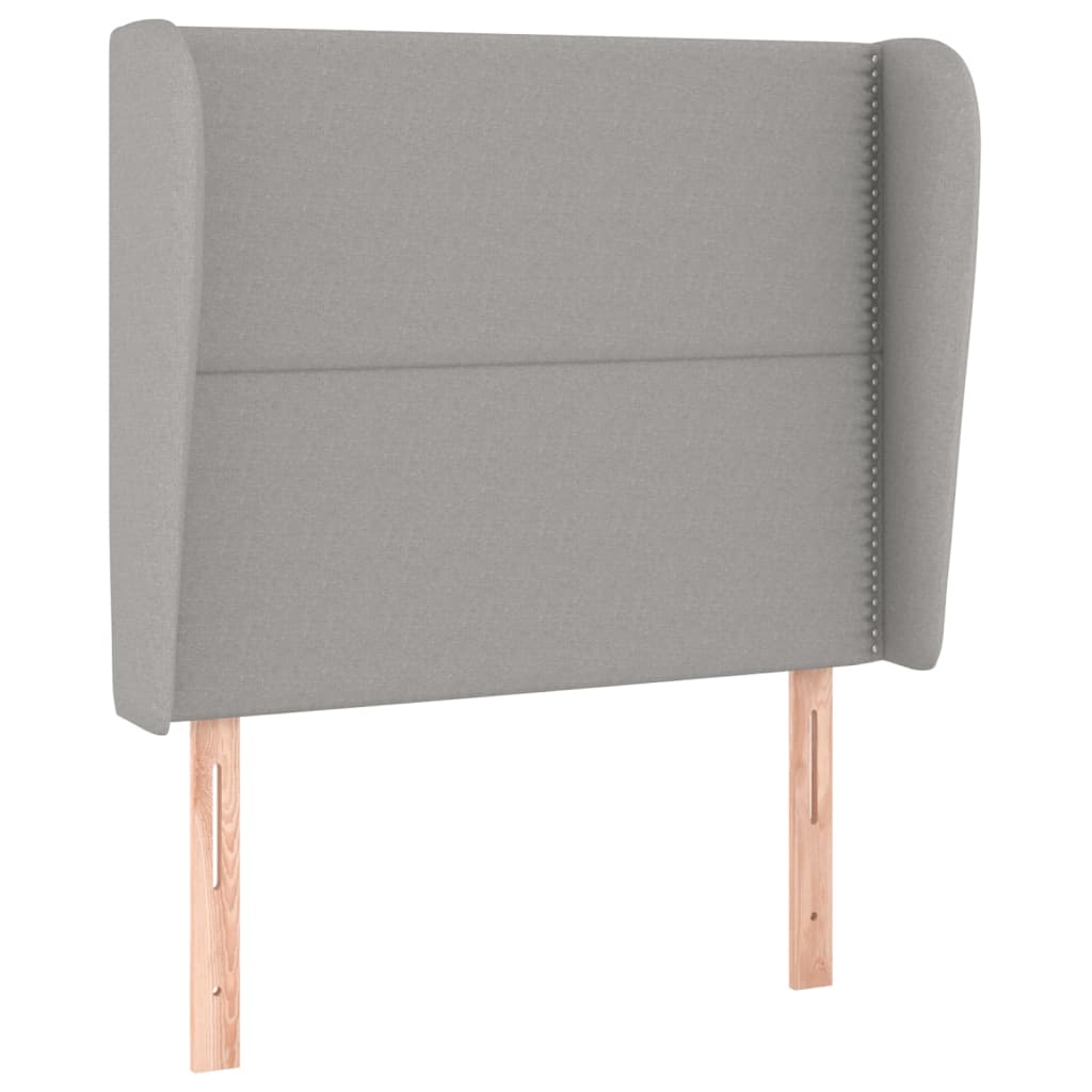Testiera ad Orecchio Grigio Chiaro 93x23x118/128 cm in Tessuto | homemem39
