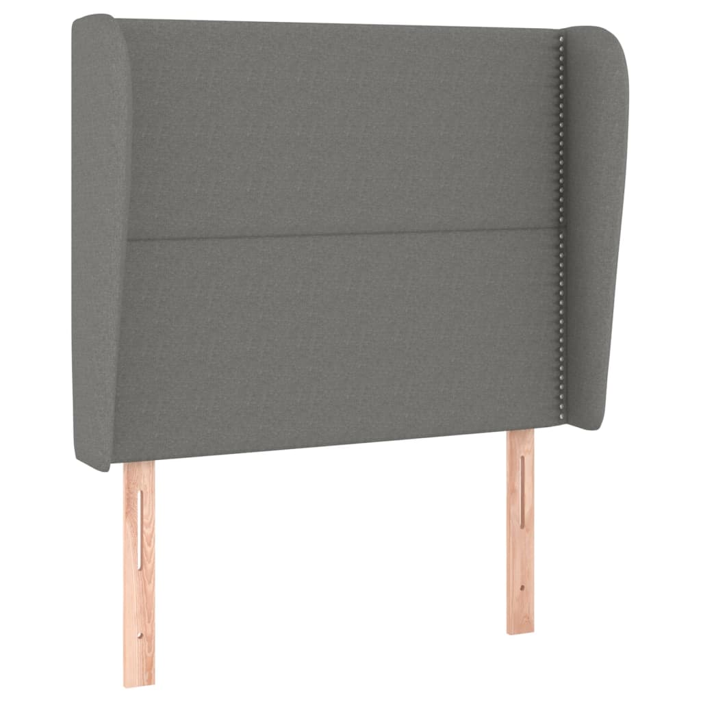 Testiera ad Orecchio Grigio Scuro 93x23x118/128 cm in Tessuto | homemem39