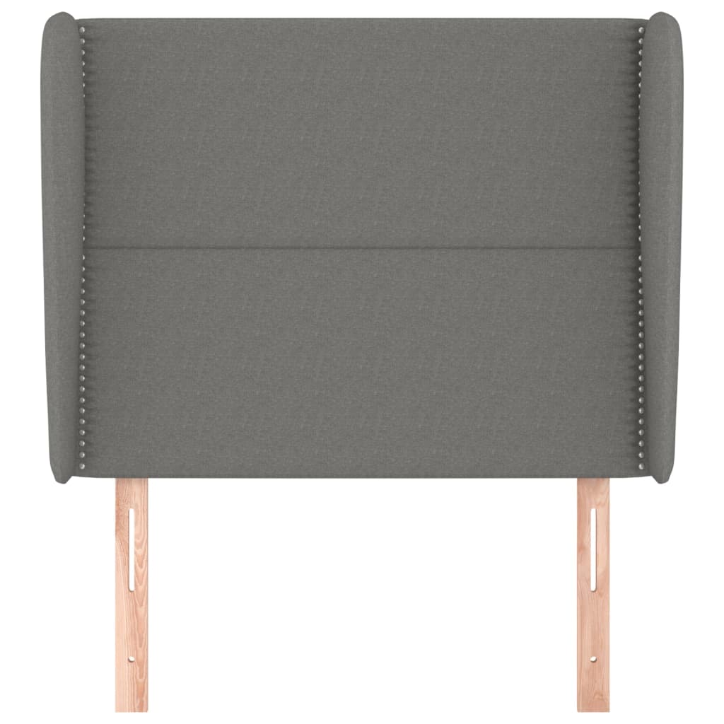Testiera ad Orecchio Grigio Scuro 93x23x118/128 cm in Tessuto | homemem39