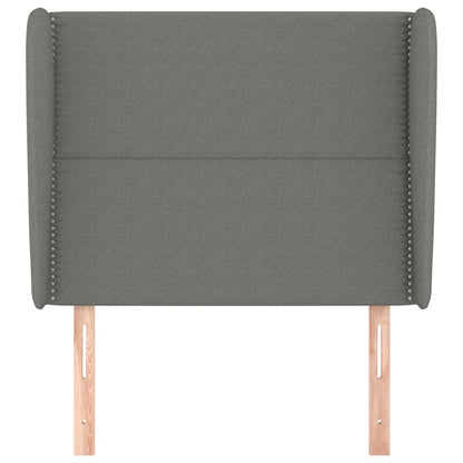 Testiera ad Orecchio Grigio Scuro 93x23x118/128 cm in Tessuto | homemem39