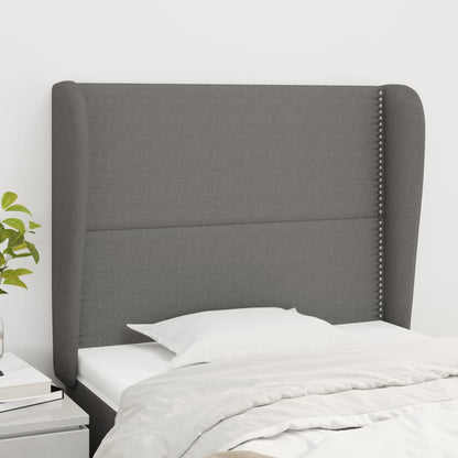 Testiera ad Orecchio Grigio Scuro 93x23x118/128 cm in Tessuto | homemem39