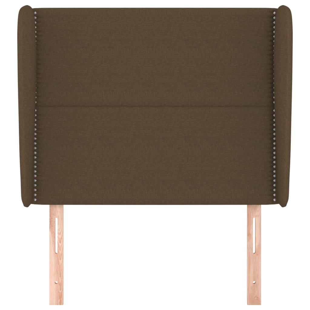 Testiera ad Orecchio Marrone Scuro 93x23x118/128 cm in Tessuto - homemem39