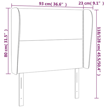 Testiera ad Orecchio Marrone Scuro 93x23x118/128 cm in Tessuto | homemem39