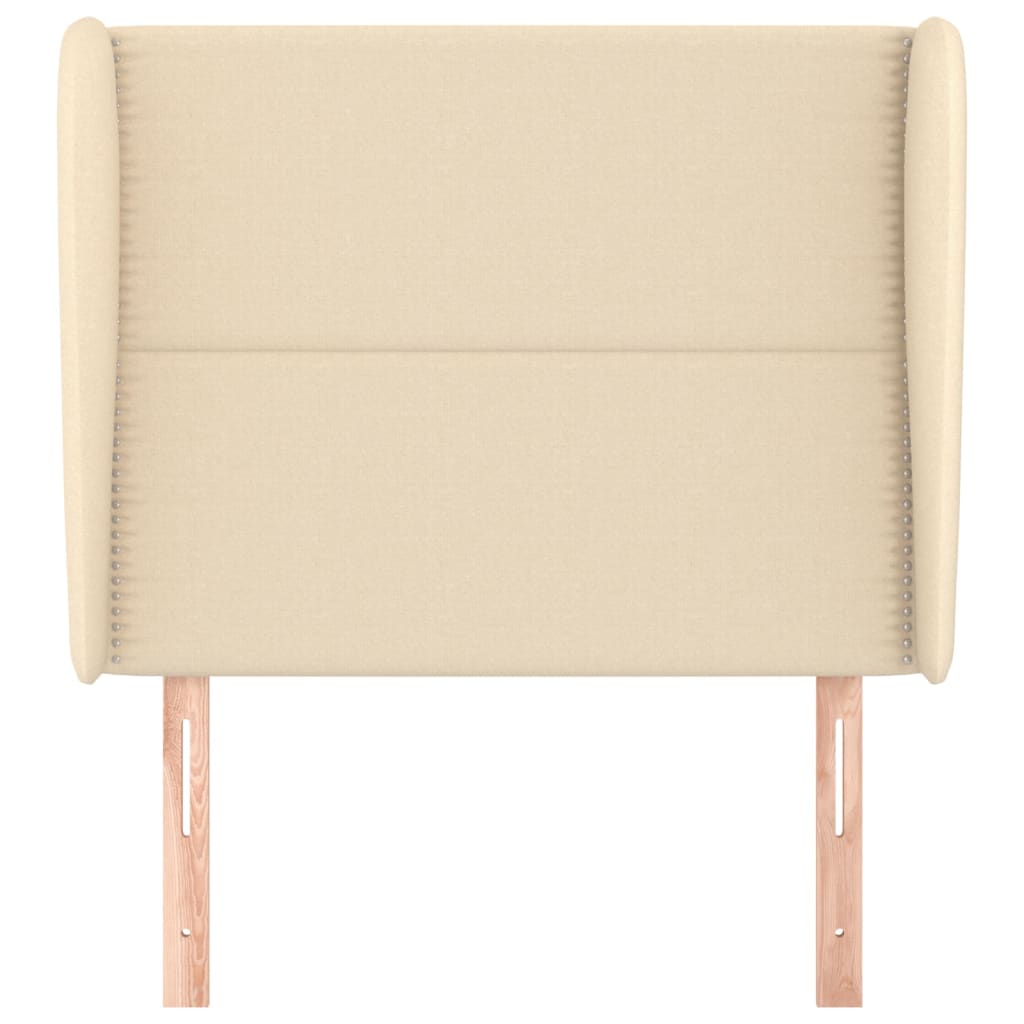 Testiera ad Orecchio Crema 93x23x118/128 cm in Tessuto - homemem39