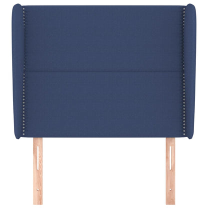 Testiera ad Orecchio Blu 93x23x118/128 cm in Tessuto