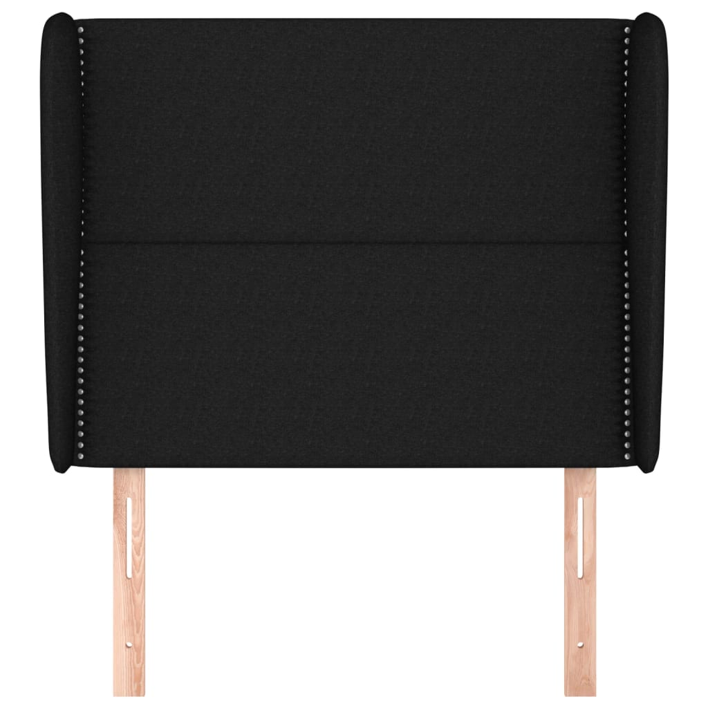 Testiera ad Orecchio Nera 103x23x118/128 cm in Tessuto | homemem39